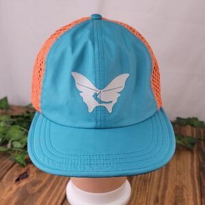 Richardson Outdoors. Blue and LargeOrange Mesh Trucker Hat. EUC. OSFA